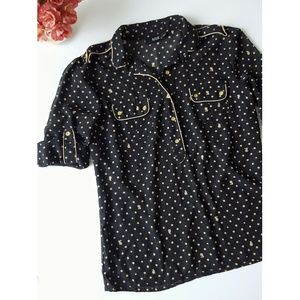 Polka Dot Bunny Print Blouse